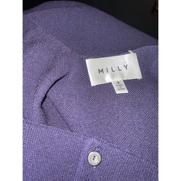 MILLY Italian Structured Stretch Shift Mini Dress Navy  size Small - Picture 4 of 11